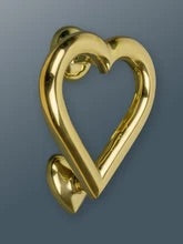 Brass Love Heart Door Knocker - Brass Finish
