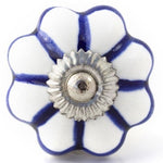 Load image into Gallery viewer, White/Blue Flower Melon Knob
